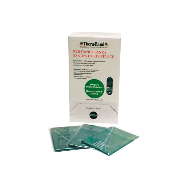 Fabrication Enterprises Thera-Band Latex Exercise Band, 5" Strips, Green, 30 Strips/Box 10-1553 - main